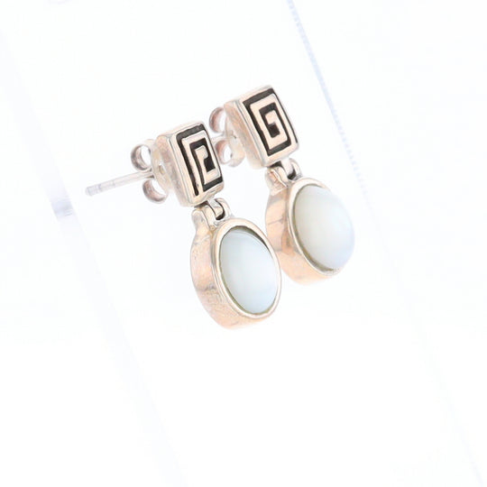 Square Swirl Mother of Pearl Stud Earrings