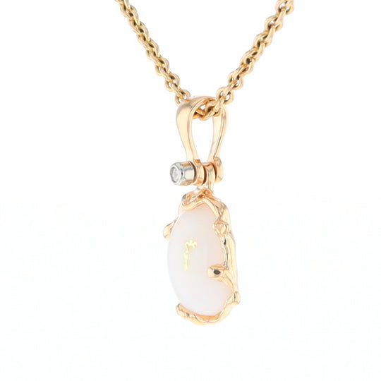 Gold Quartz Freeform Pendant