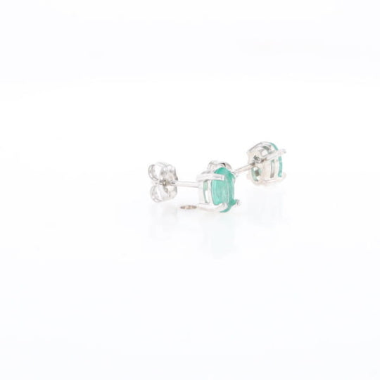 Oval Emerald Stud Earrings