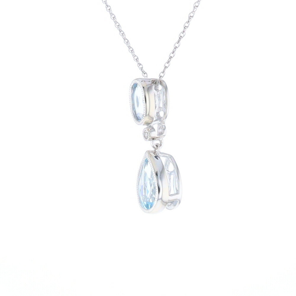 Oval and Pear-Shaped Aquamarine Pendant