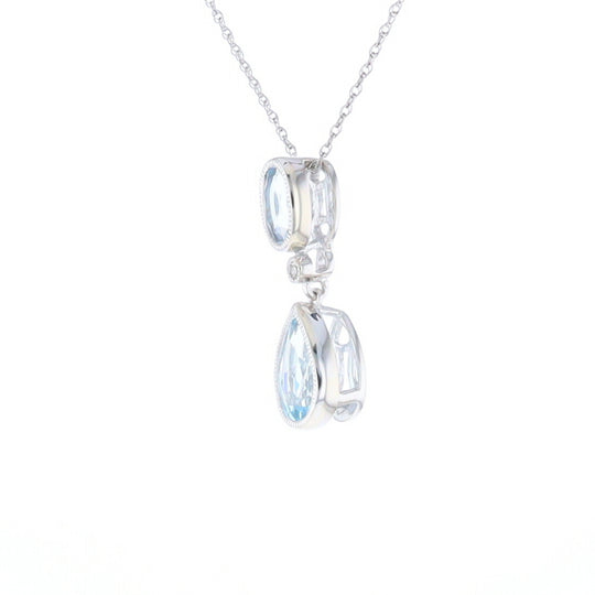 Oval and Pear-Shaped Aquamarine Pendant