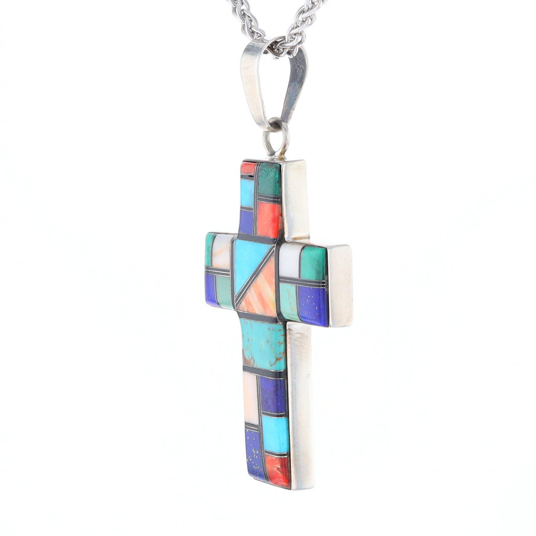 Multi-Stone Mosaic Cross