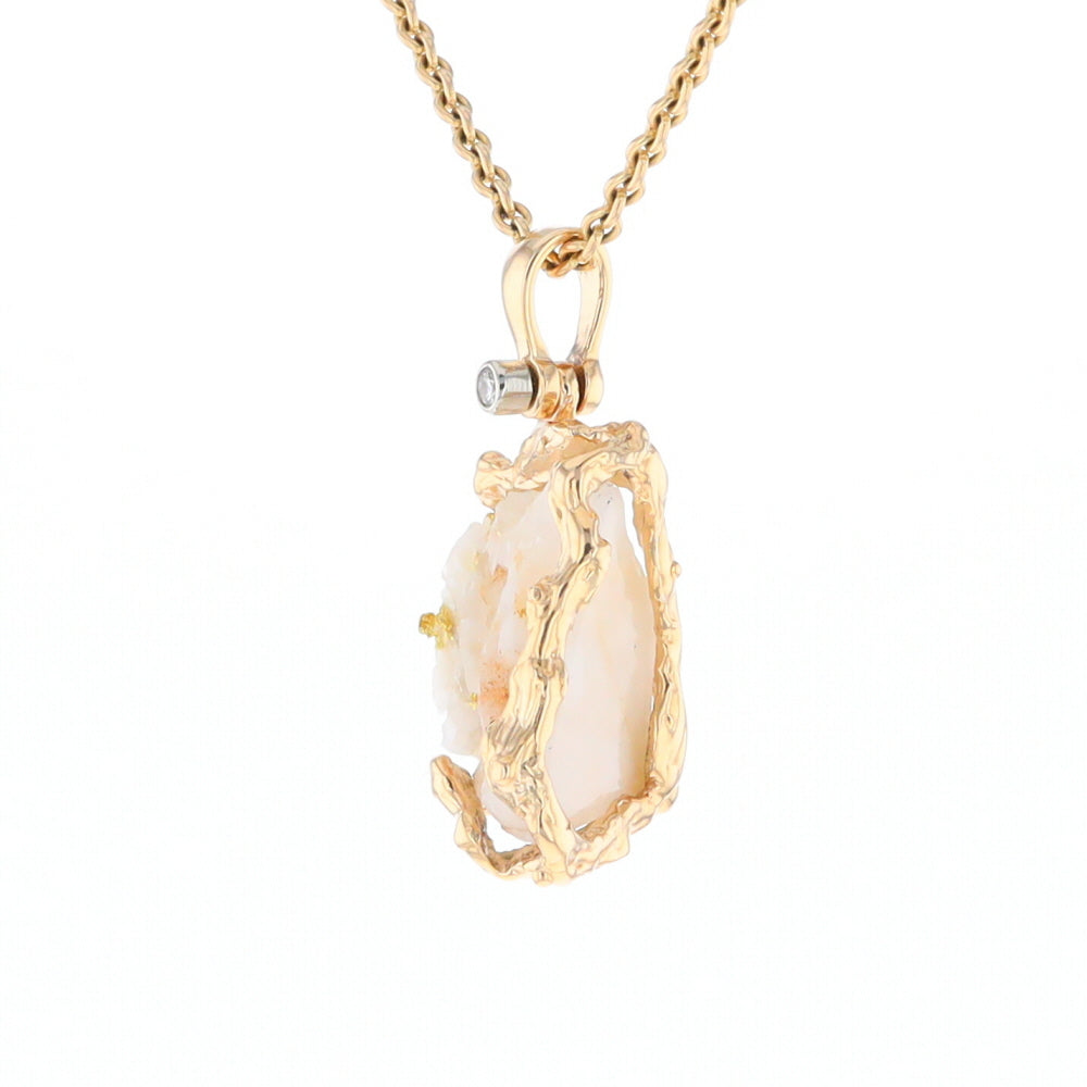 Rough Gold Quartz Freeform Pendant