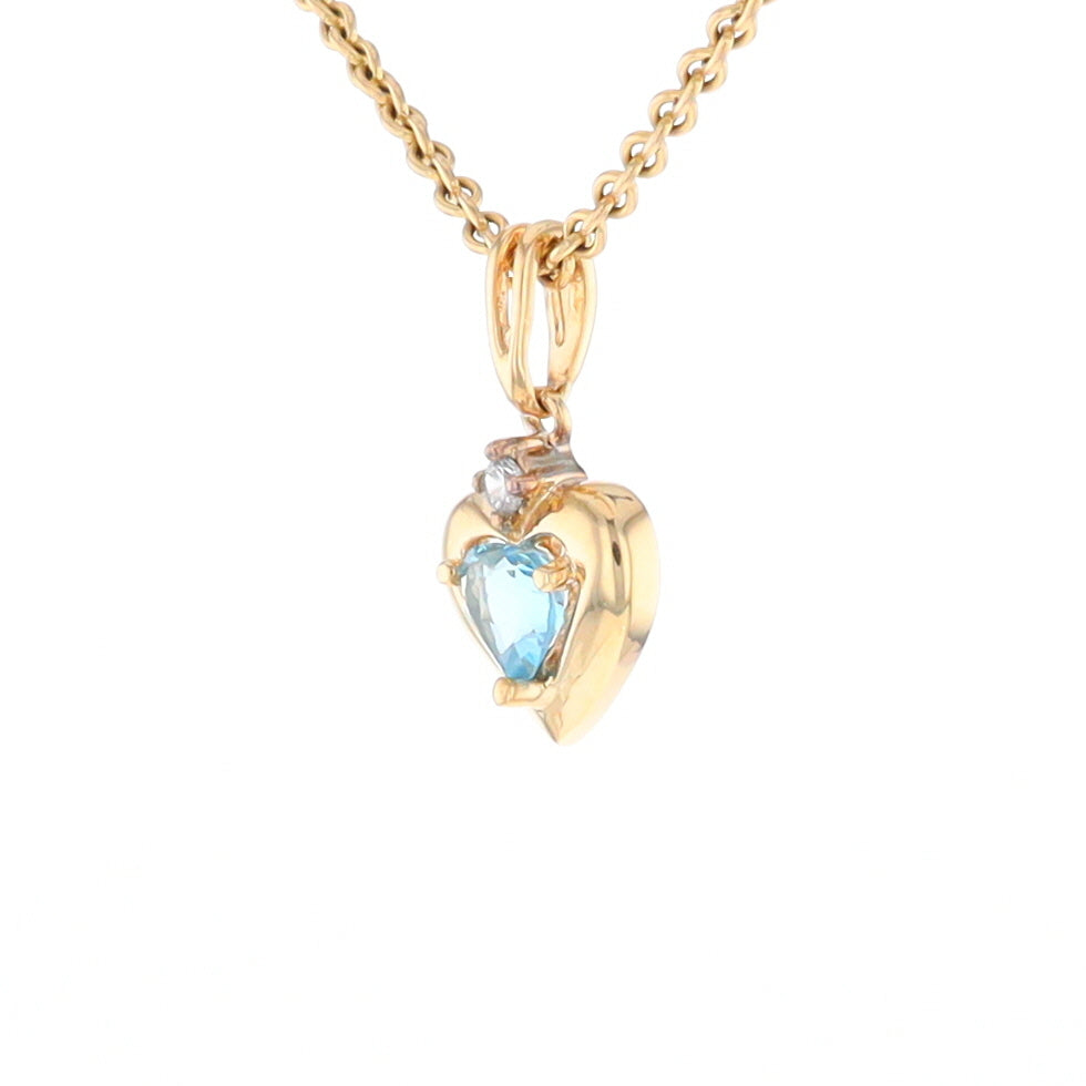 Blue Topaz Heart Pendant