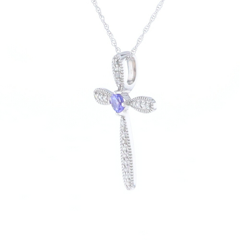 Tanzanite Cross Necklace
