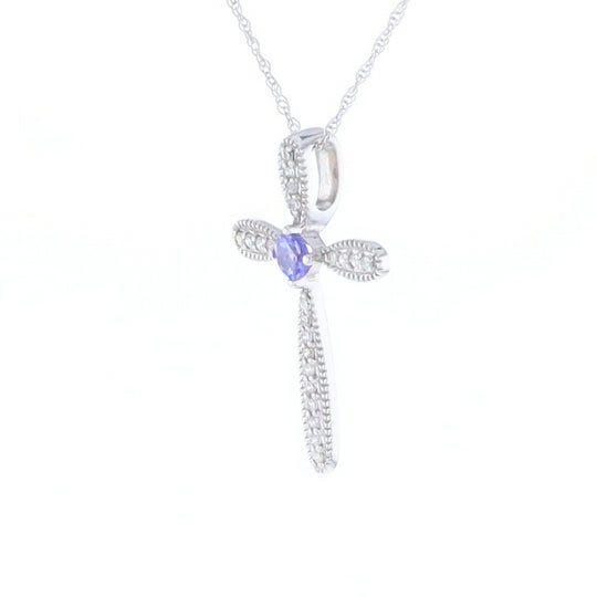 Tanzanite Cross Necklace