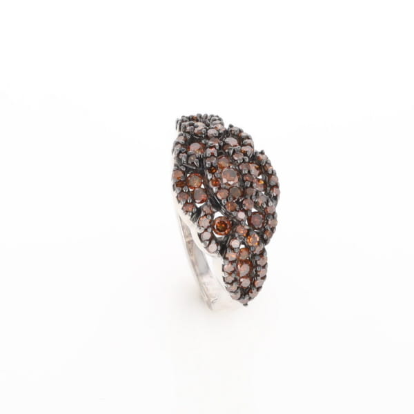 Knot Cluster Orange Diamond Ring