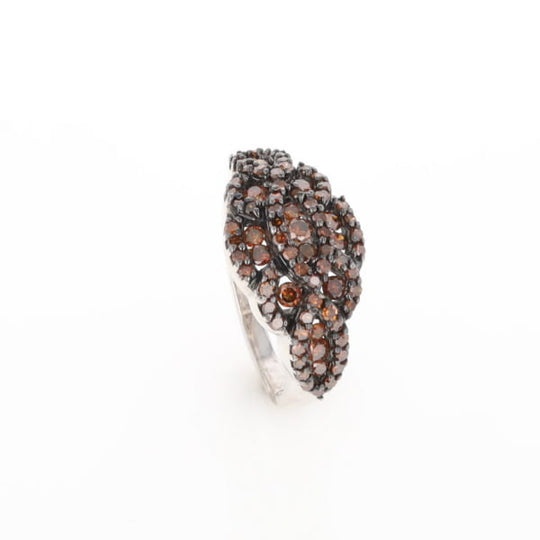 Knot Cluster Orange Diamond Ring