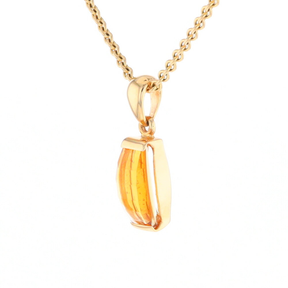 Fancy Cut Citrine Solitaire Pendant