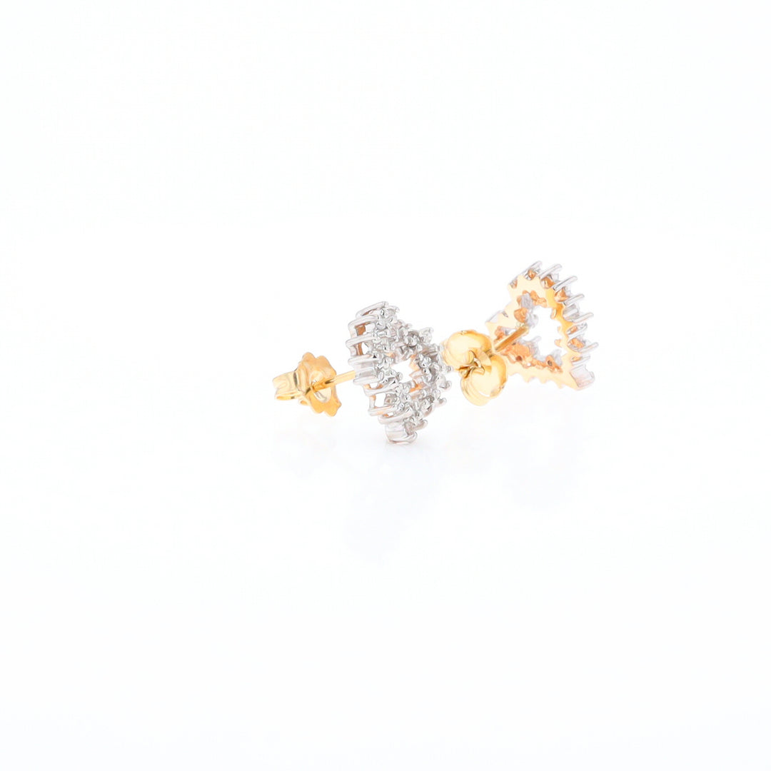 Diamond Heart Stud Earrings