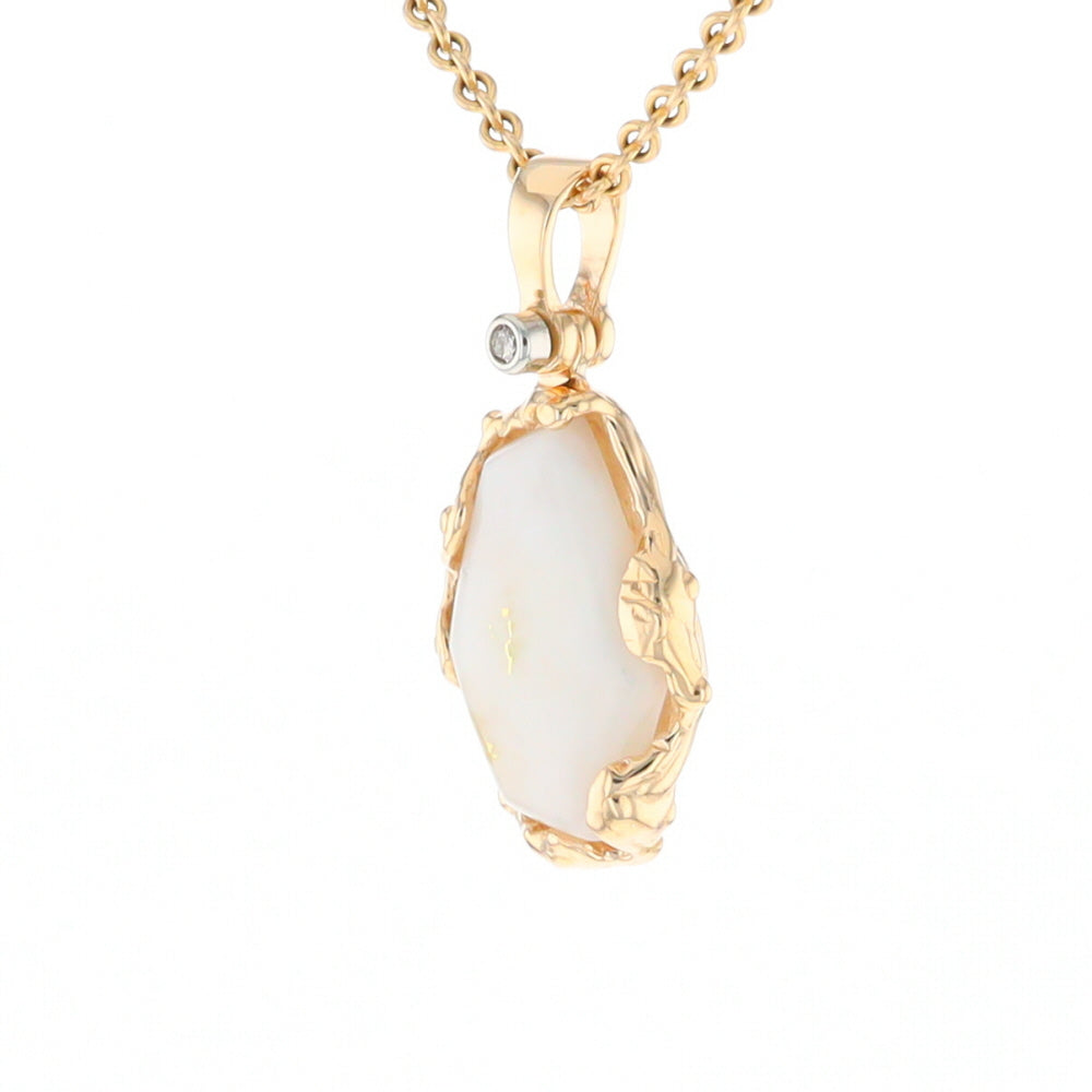 Gold Quartz Freeform Pendant