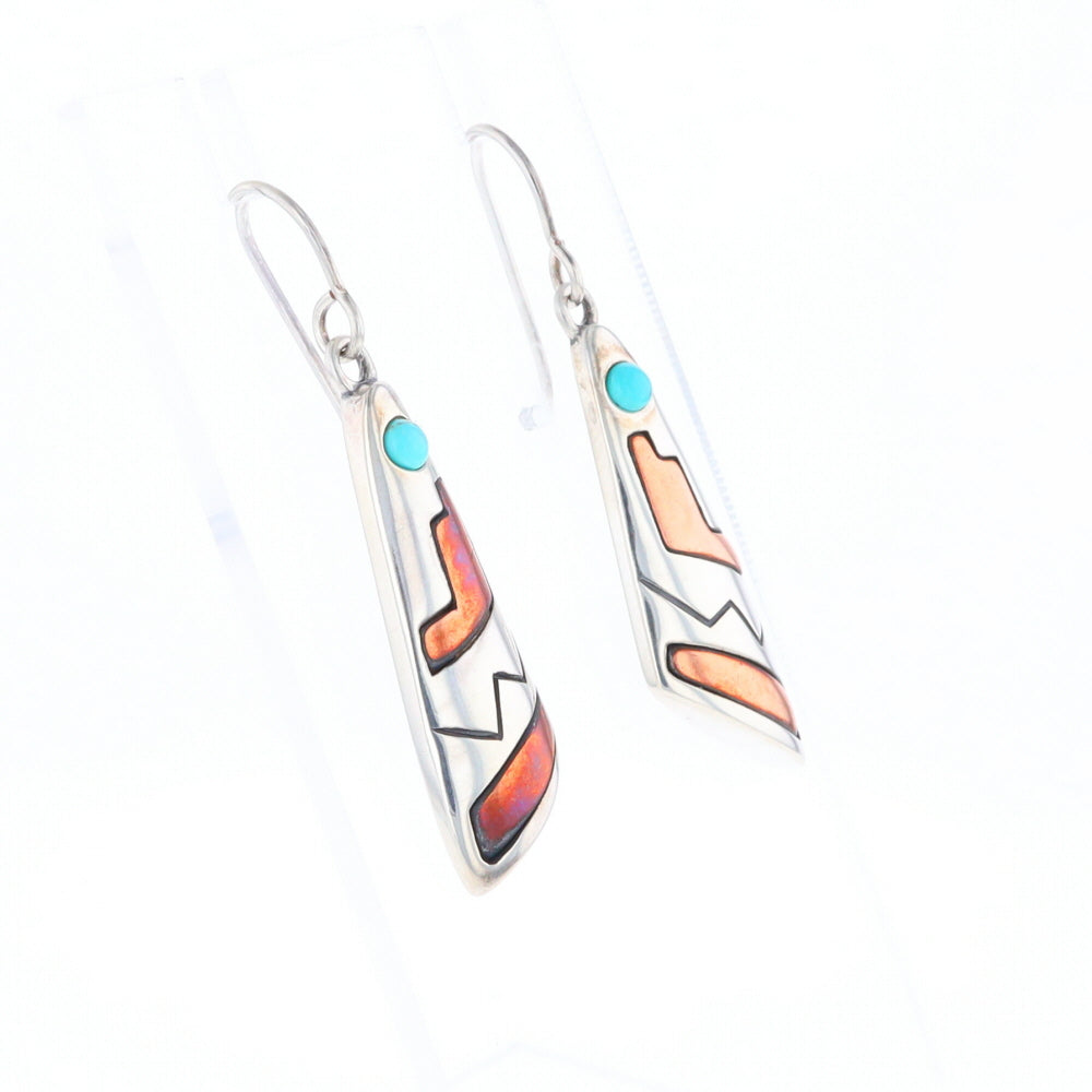 Native Triangle Turquoise Hook Earrings