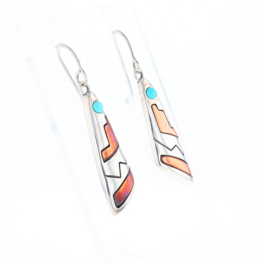 Native Triangle Turquoise Hook Earrings