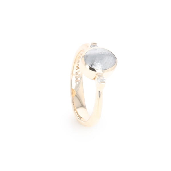 Meteorite Oval Inlay Ring