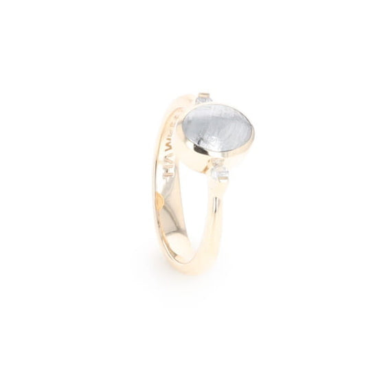 Meteorite Oval Inlay Ring