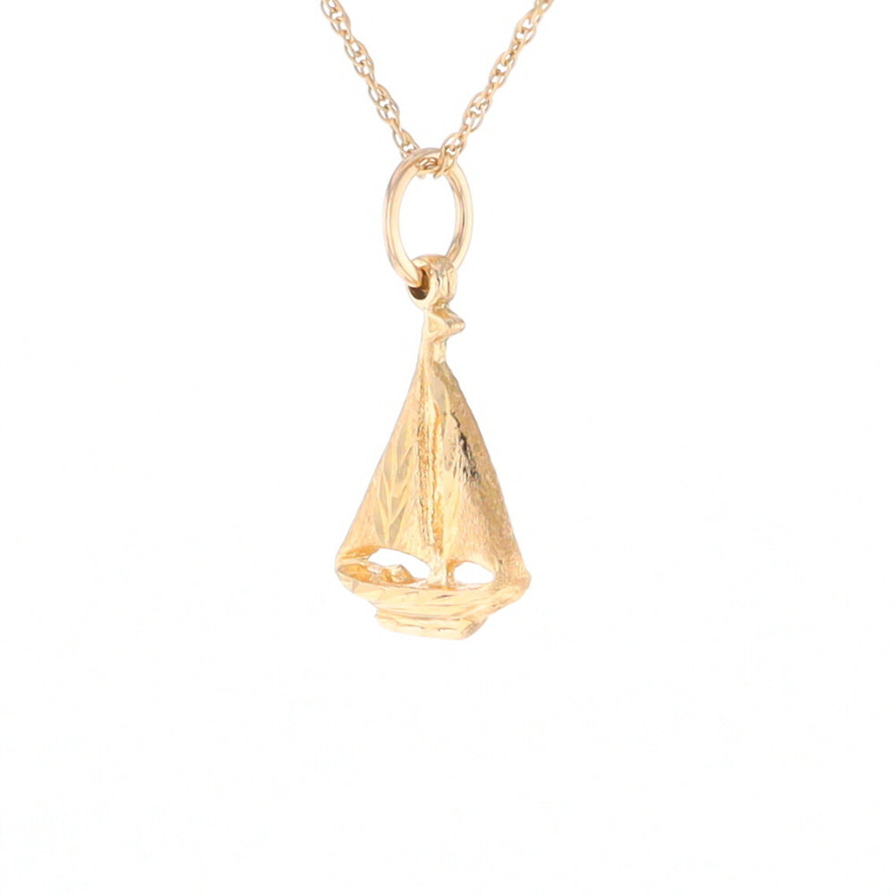 Yellow Gold Sailboat Pendant