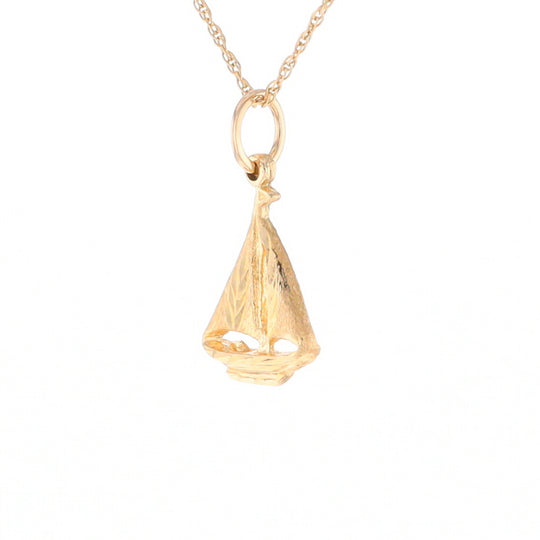 Yellow Gold Sailboat Pendant