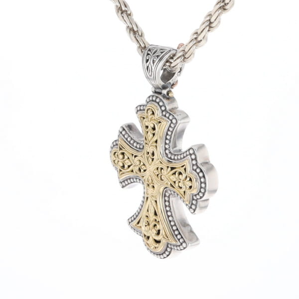 Sterling and 18K Gold Konstantino Cross Pendant