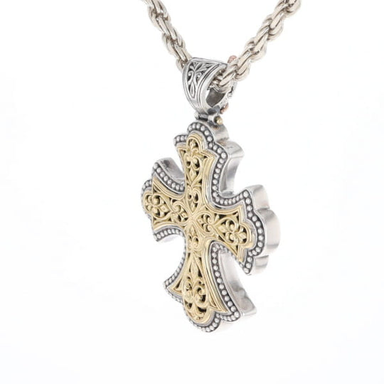 Sterling and 18K Gold Konstantino Cross Pendant