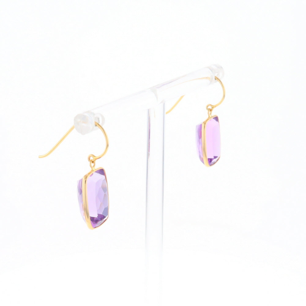 Solitaire Amethyst Dangle Earrings