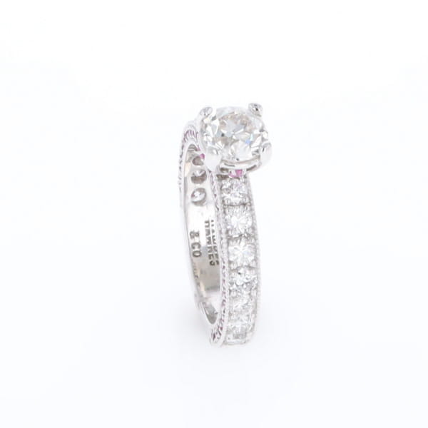 Diamond and Pink Sapphire Engagement Ring