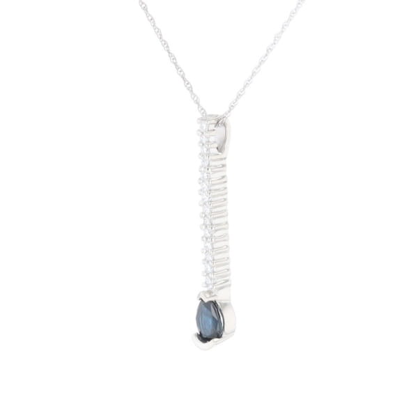 Pear Blue Sapphire Drop Pendant