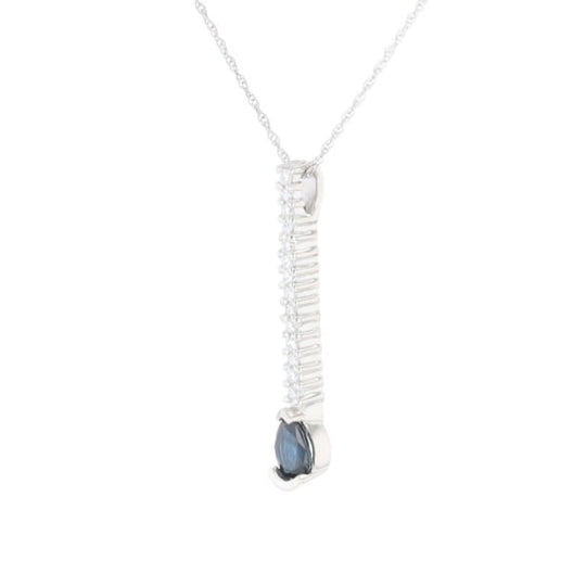 Pear Blue Sapphire Drop Pendant