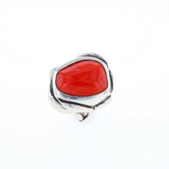 Native Oval Coral Free Form Ring