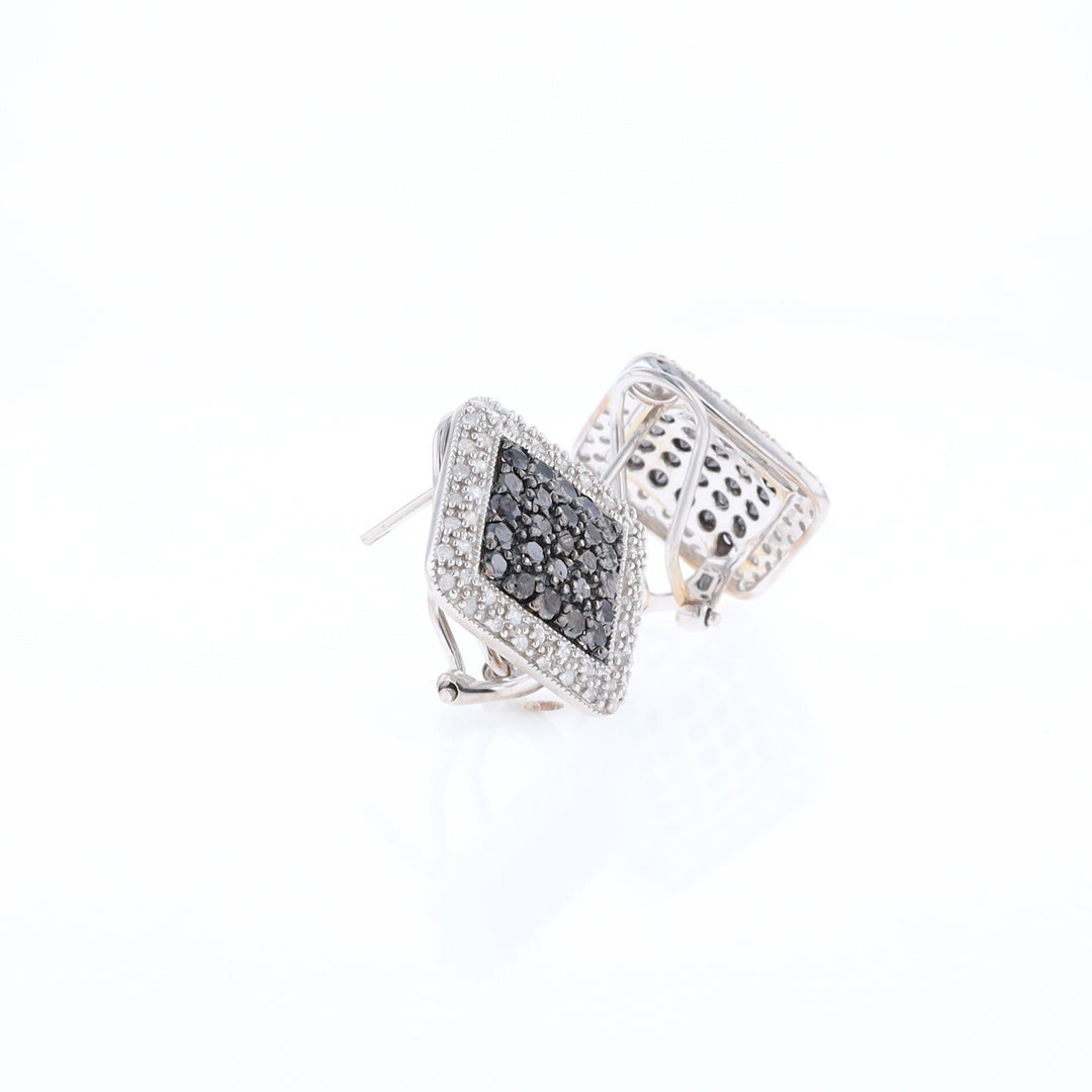 Pavé Black and White Diamond Earrings