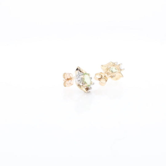 Bypass Peridot and Diamond Stud Earrings