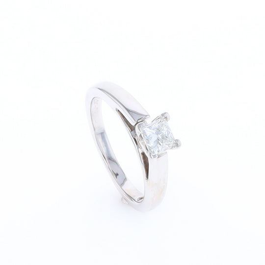 14kt White Gold Diamond Solitaire Engagement Ring