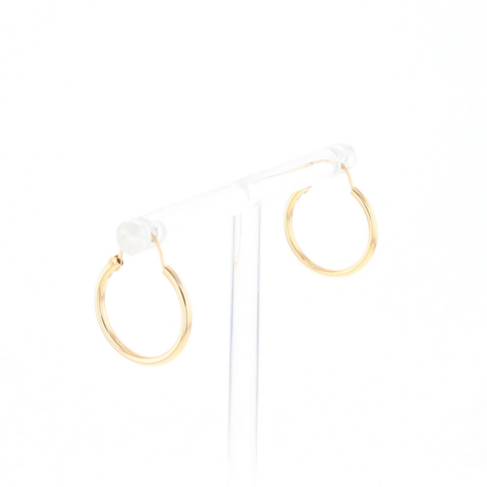 Gold Hollow Tube Hoop Earrings