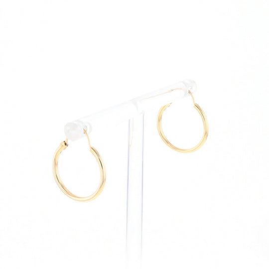 Gold Hollow Tube Hoop Earrings