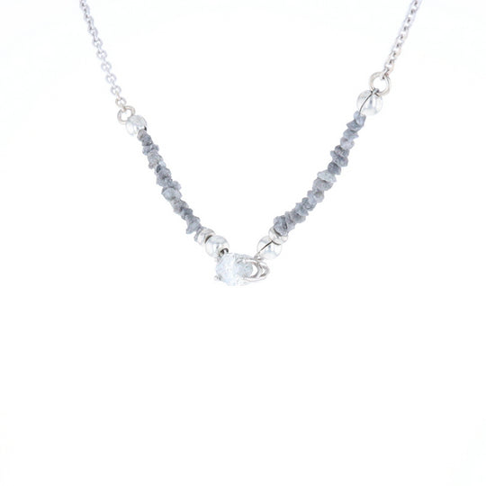 Marquise Diamond Necklace with Rough Diamond Beads