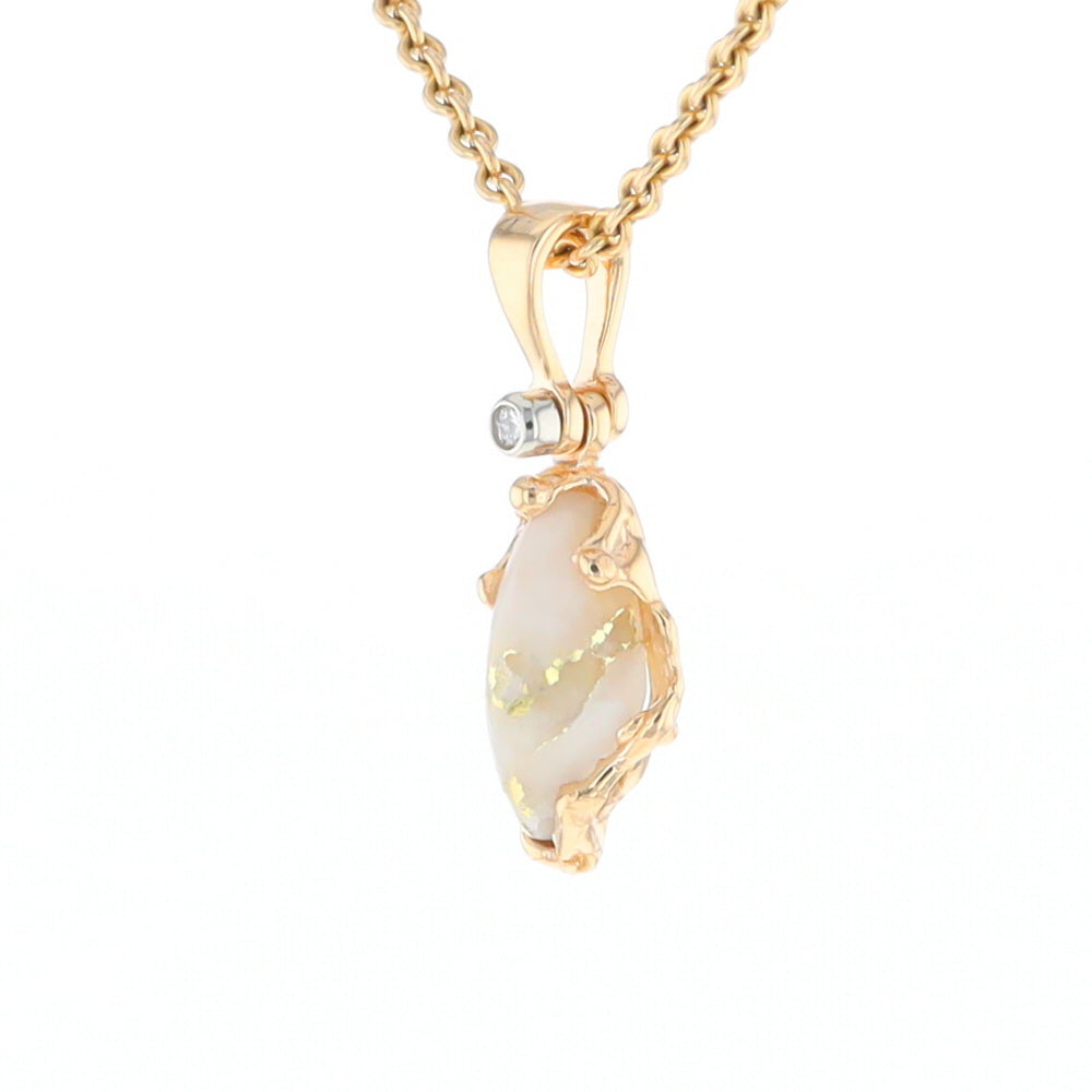 Gold Quartz Free Form Pendant