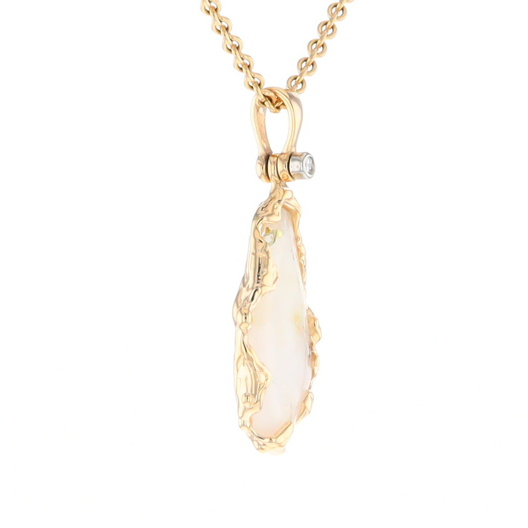 Gold Quartz Freeform Pendant  (G2)