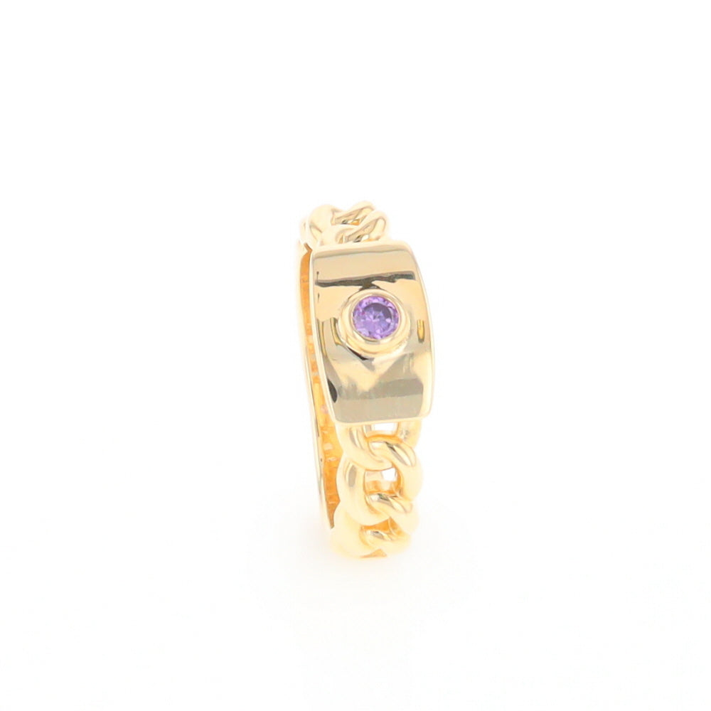 Amethyst Chain Design Ring