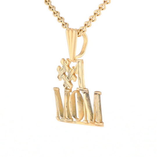 Yellow Gold #1 Mom Pendant