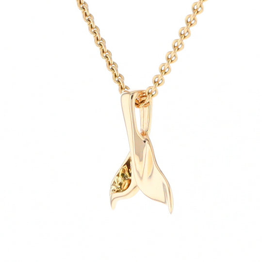 Whale Tail Necklaces Natural Nuggets Inlaid Sea Life Pendant