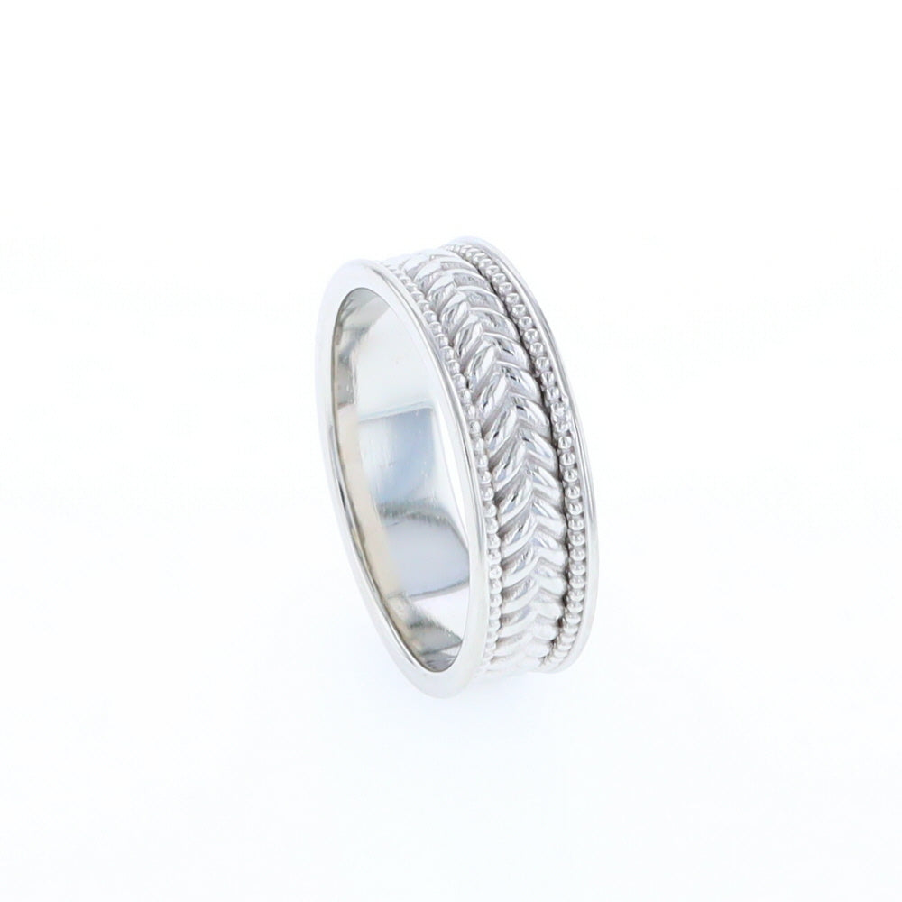 Braided White Gold Men's Ring