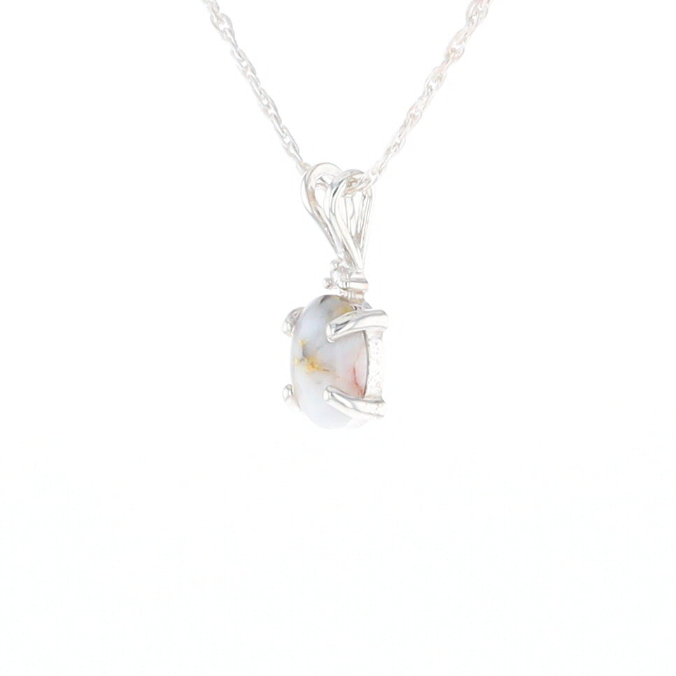 Gold Quartz Cabochon Necklace