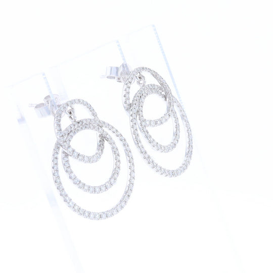 Diamond Circle Dangle Earrings