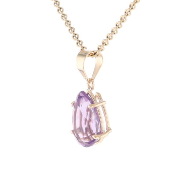 Pear Solitaire Amethyst Pendant