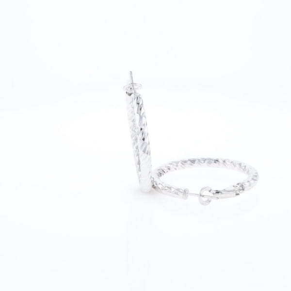 Diamond Cut Hoop Earrings