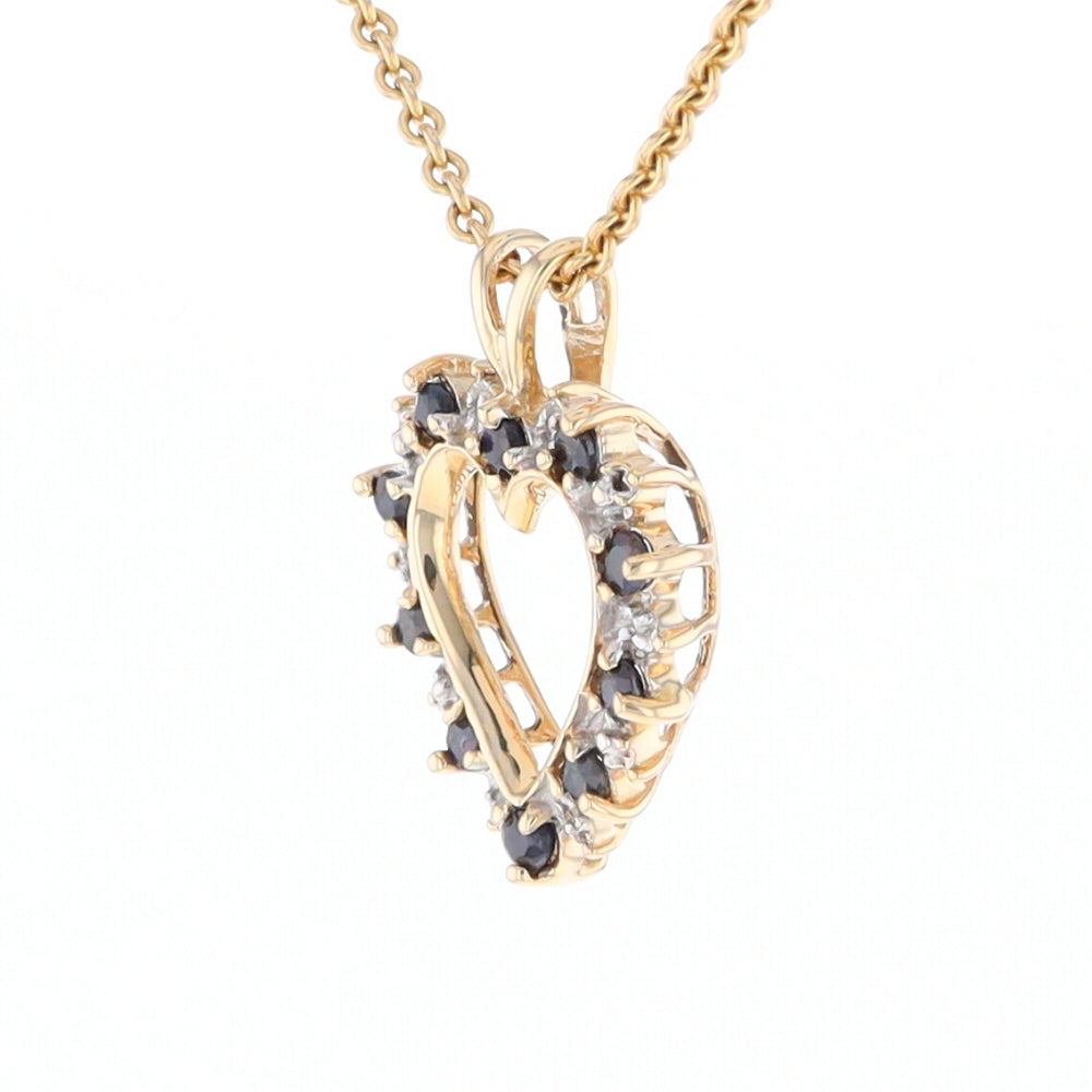 Open Heart Sapphire & Diamond Pendant