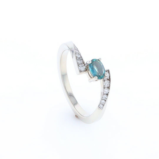 Alexandrite Twist Ring with Diamond Accents