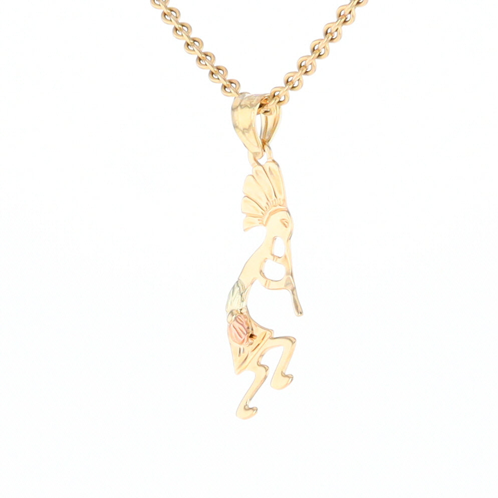 Black Hills Gold Yellow & Rose Gold Kokopelli Pendant