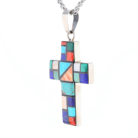 Multi-Stone Mosaic Cross