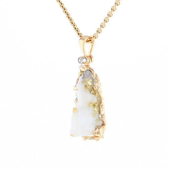 Rough Gold Quartz Freeform Pendant