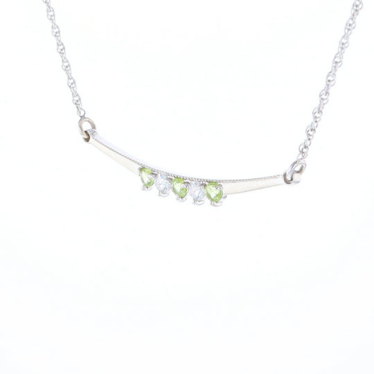 Peridot & Diamond Mother's Necklace